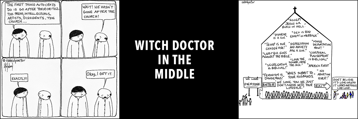 The witch doctor in the middle - Positive Thinking Doctor - David J. Abbott M.D.